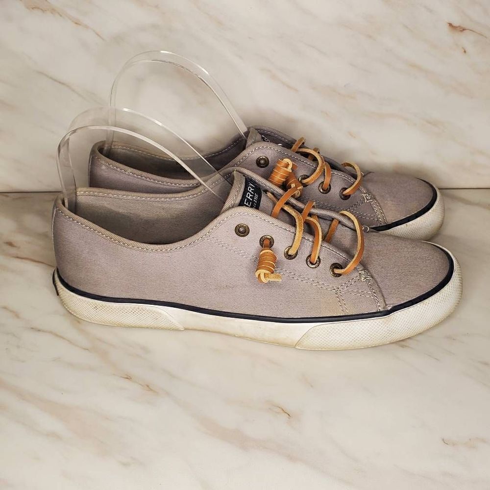 Sperry Topsider Women's Pier View Canvas Grey Sneakers Size 8.5
